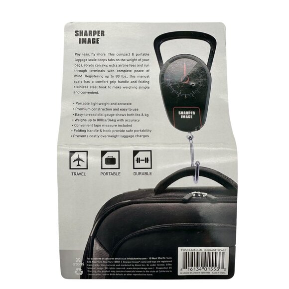 Sharper Image Travel Scale Manual Luggage Scale Portable Hook Design Compact - Picture 5 of 6